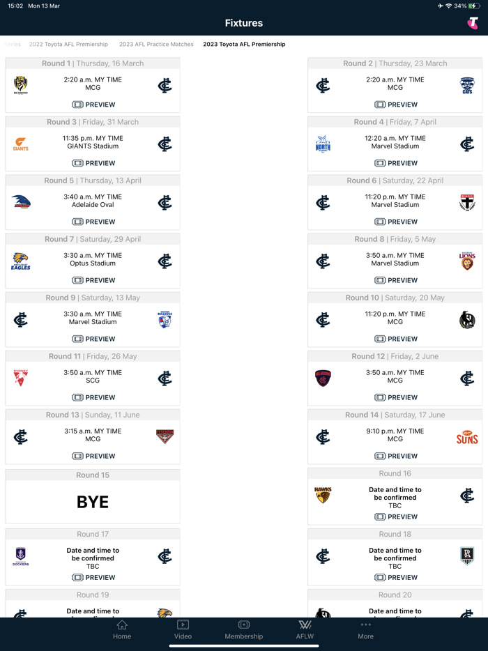 Carlton Official App