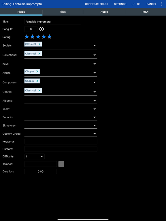 MobileSheetsLite iPad screenshot 5 - Music app