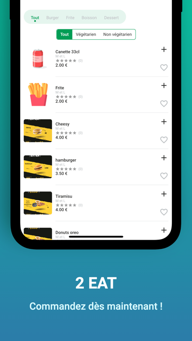 2 Eat : Livraison de repas Screenshot