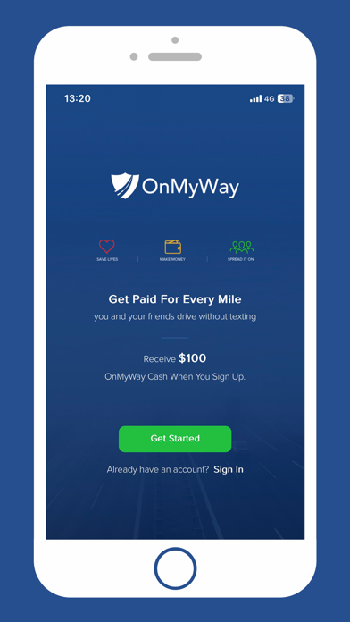 OnMyWay: Drive Safe, Get Paid screenshot 1