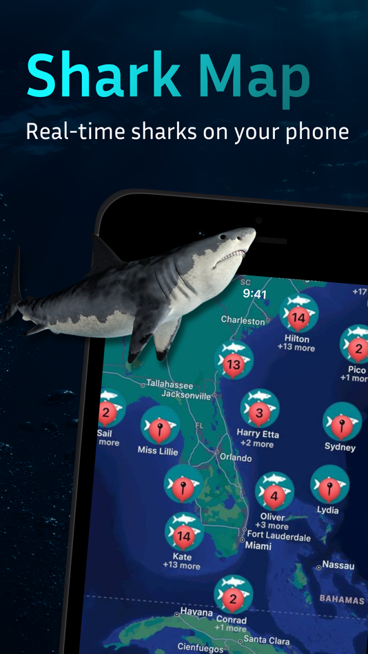 #1. Shark Tracker: Shark Finder (iOS) Podle: Ershat Ershatev
