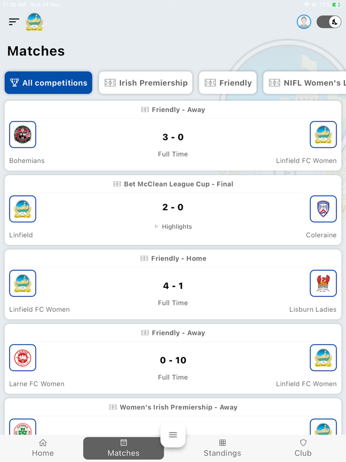 Linfield Football Club App