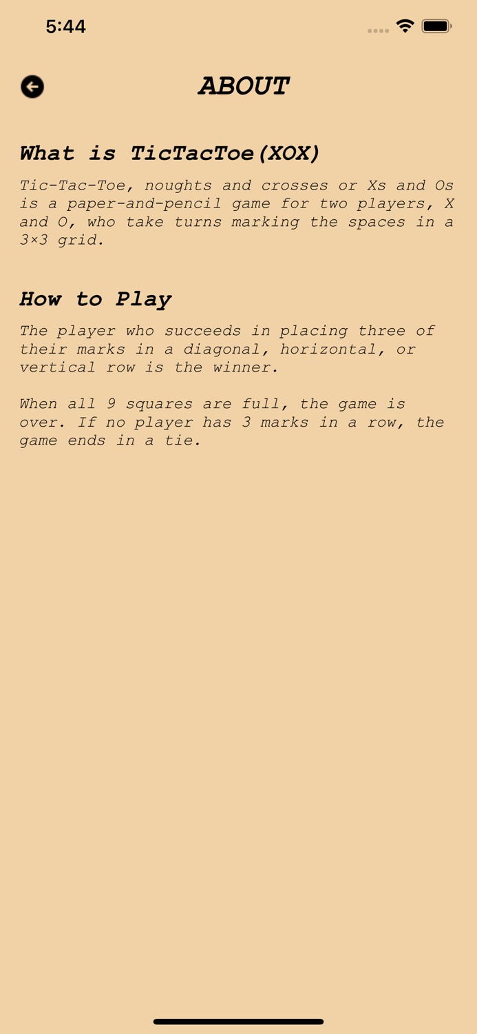 Tic Tac Toe XOX