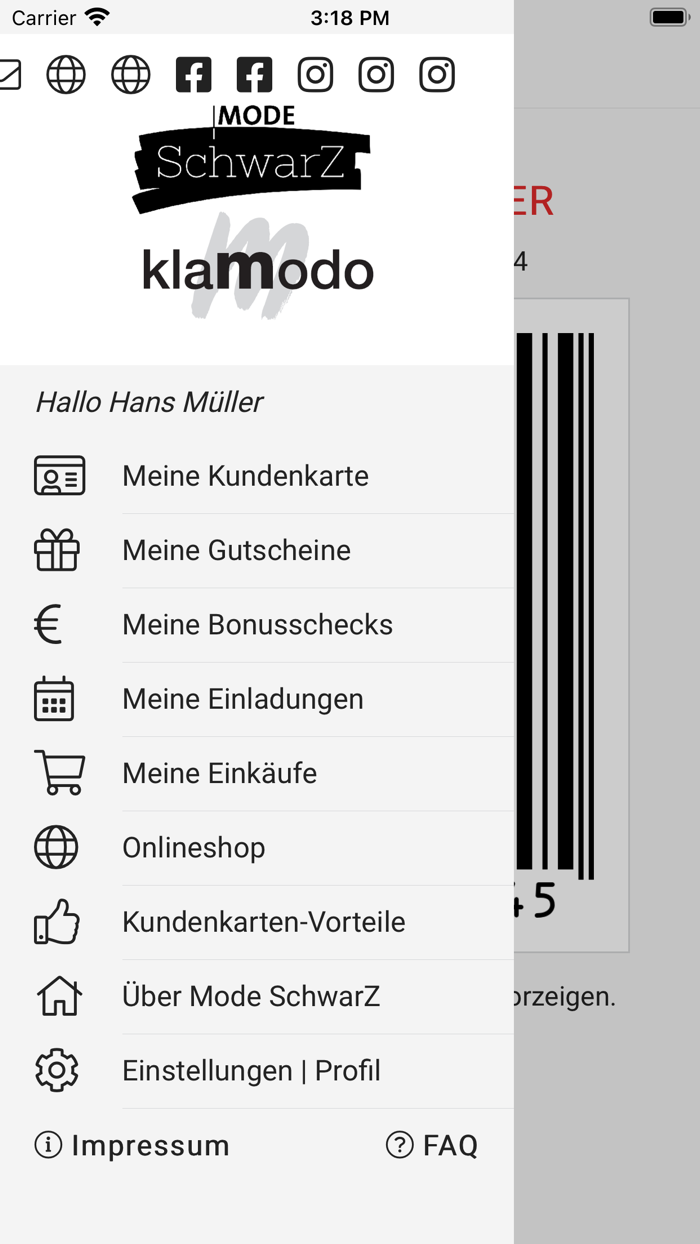 Mode SchwarZ Kunden App