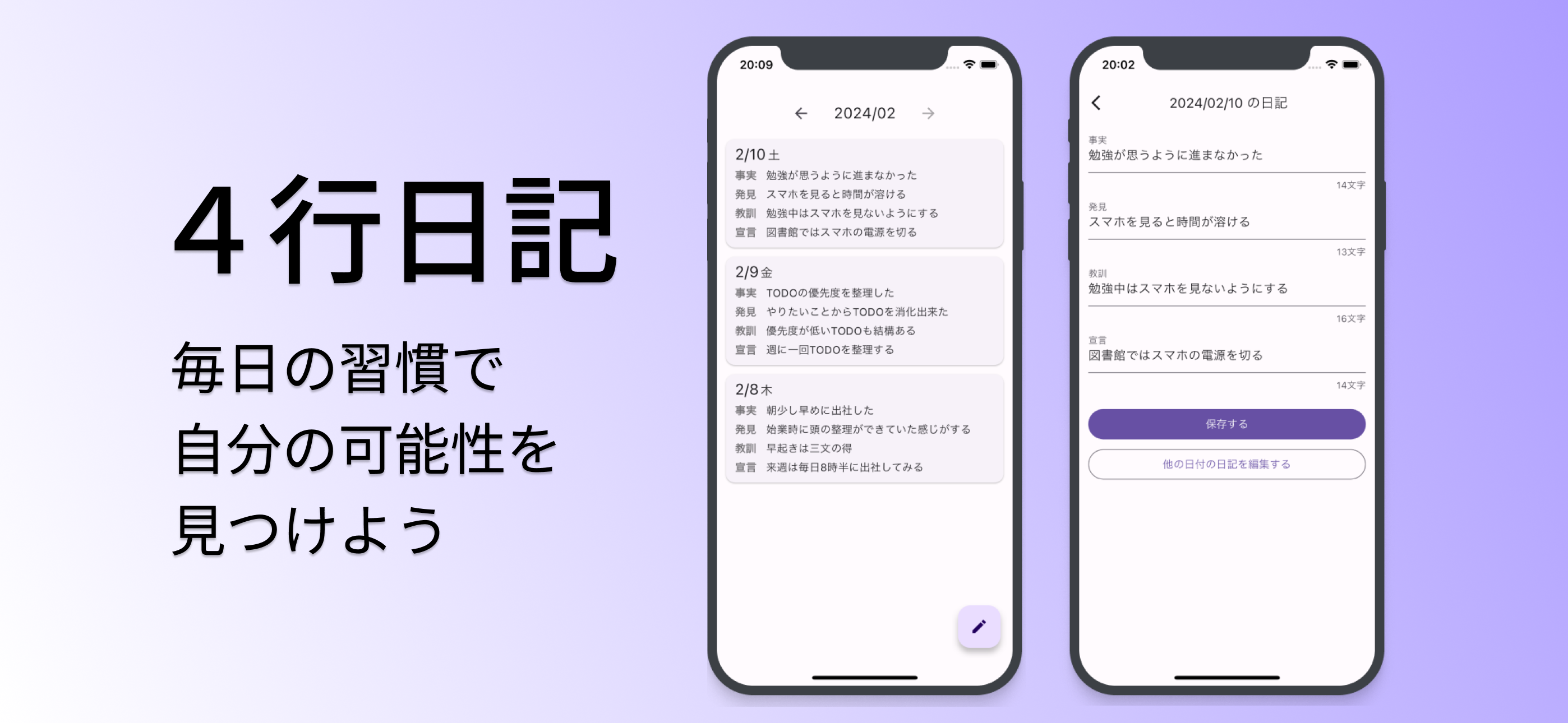 シンプル４行日記