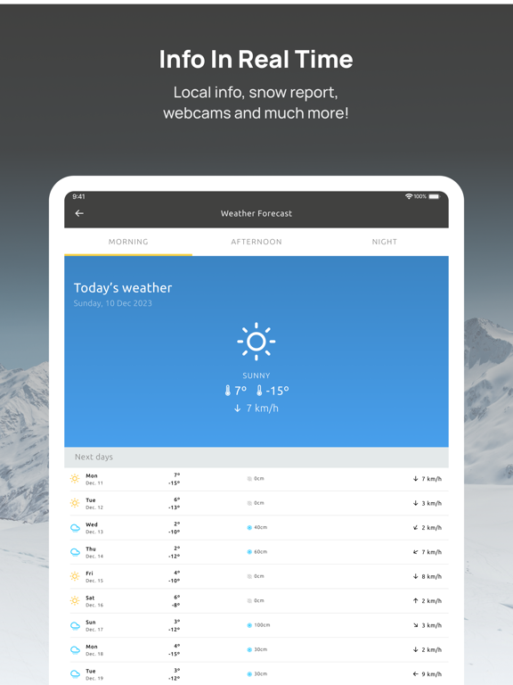 Courmayeur iPad screenshot 2 - Sports app