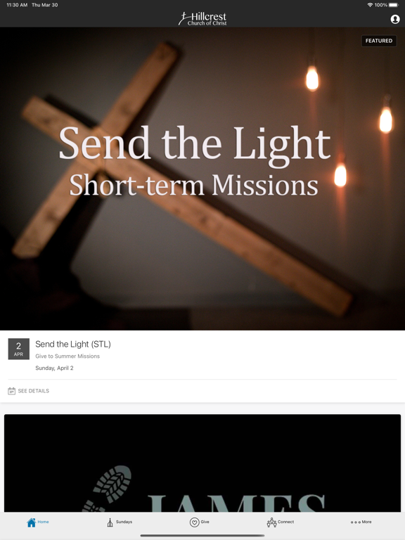 Hillcrest Church of Christ iPad screenshot 1 - Lifestyle app