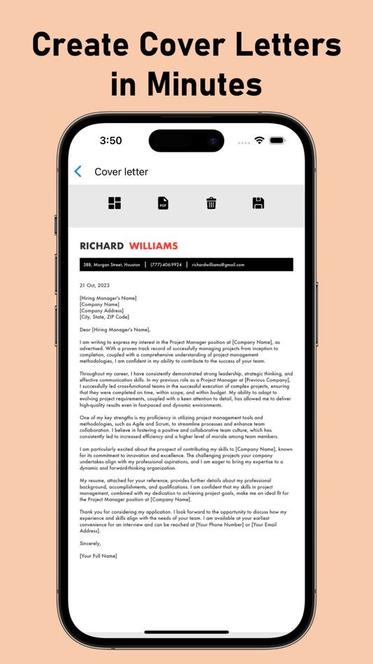 #1. Cover Letter Creator with AI (iOS) 게시자: Nitish Rokade