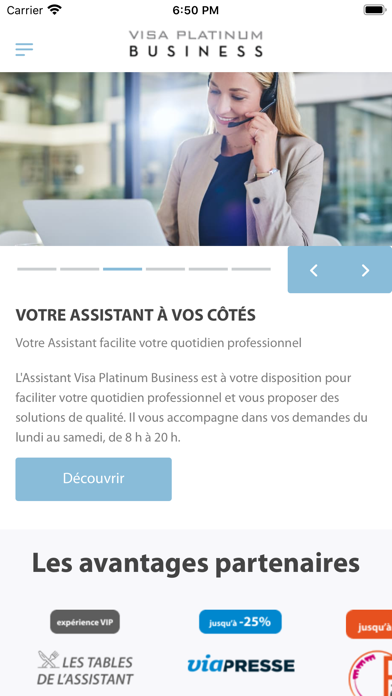 Visa Platinum Business Screenshot