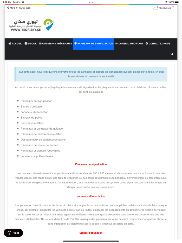 Teori B körkort - Franska