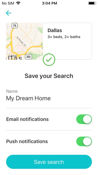 Dallas Real Estate Search Screenshot