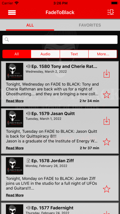 Fade to Black Podcast Screenshot