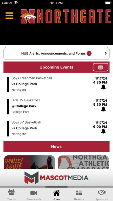 Northgate Broncos Athletics Screenshot