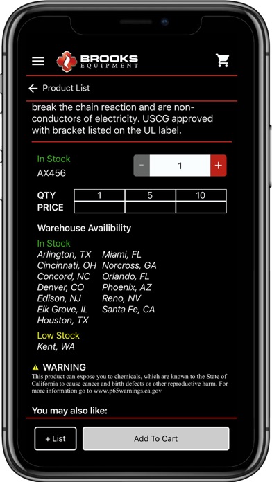 Brooks Equipment Screenshot
