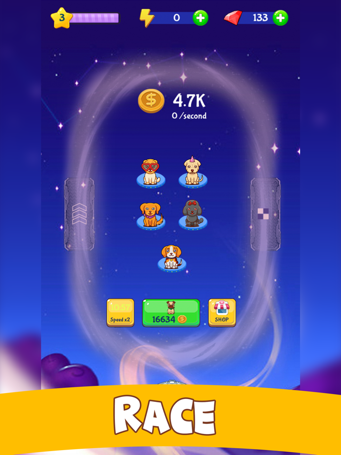 Merge Dogs in Space Idle Game