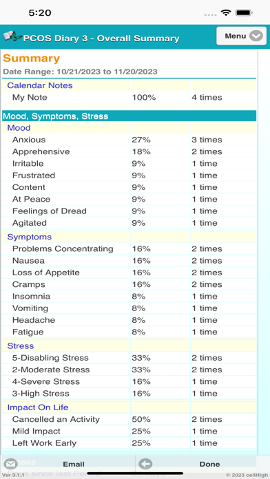 Screenshot #2 pour PCOS Diary 3