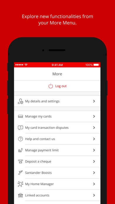 Santander Mobile Banking Screenshot