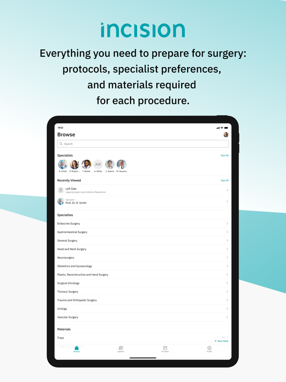 Incision Assist: OR support iPad screenshot 1 - Medical app