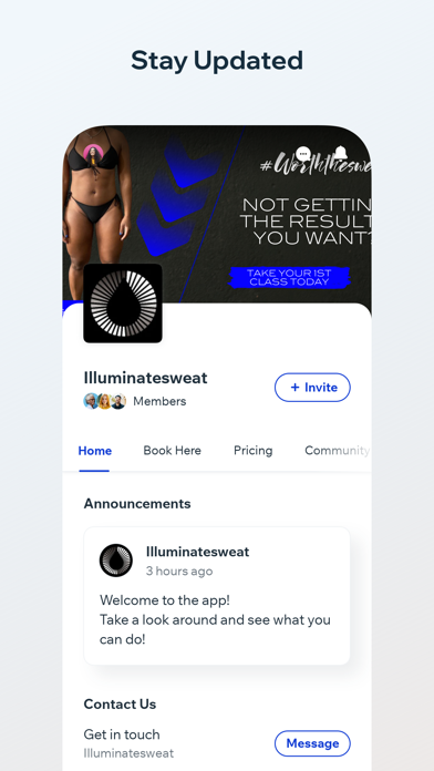 Illuminate Sweat (Social) Screenshot
