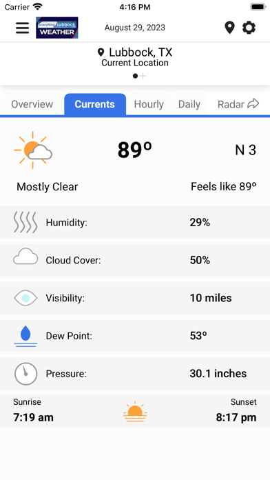 EverythingLubbock Weather Screenshot