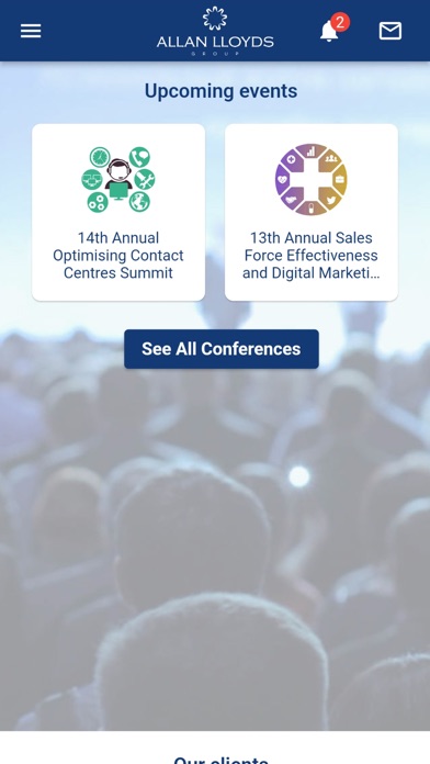 Allan Lloyds Conferences Screenshot