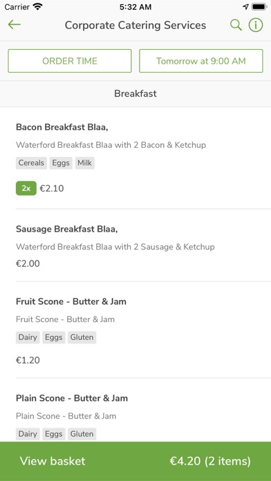 Corporate Catering Services Screenshot