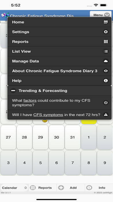 Chronic Fatigue Diary 3 Screenshot