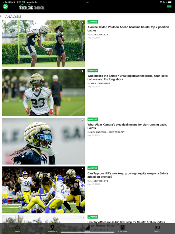 NewOrleans.Football iPad screenshot 4 - Sports app