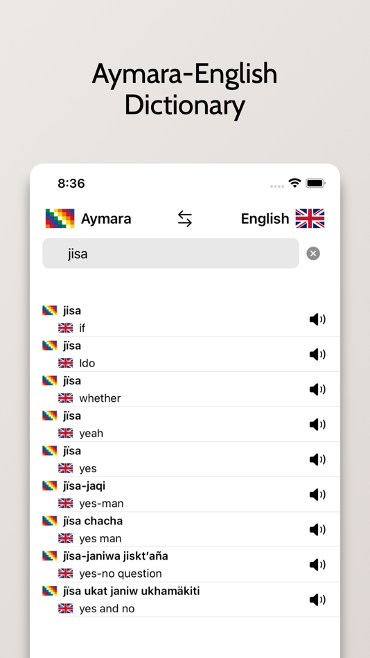 #4. Aymara-English Dictionary (iOS) Podle: FB PUBLISHING LLC