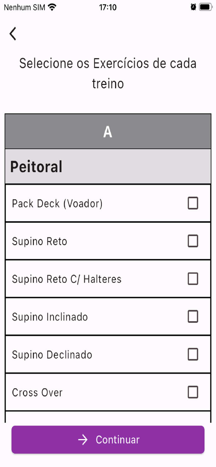 Criar Treino Musculação