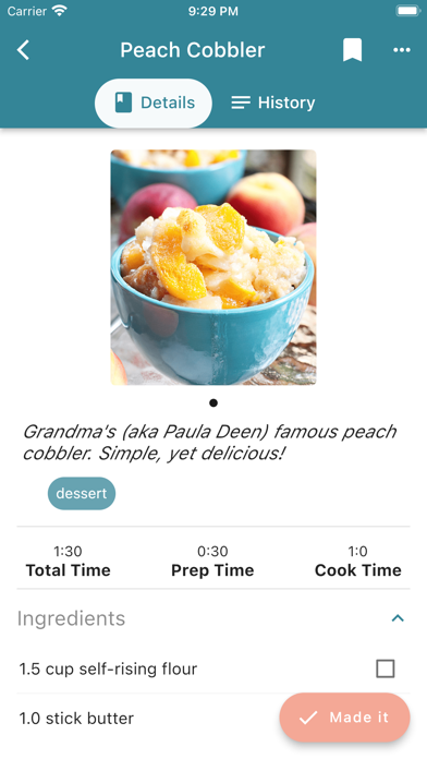 Grandma's Recipes App Screenshot