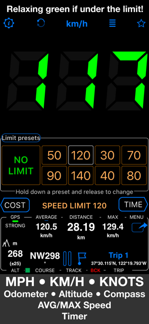 ‎Tachimetro 55 Pro. Kit GPS. Schermate