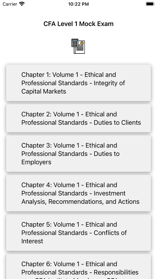 #1. CFA Level 1 Mock Exam (iOS) Podle: Martin Tseng