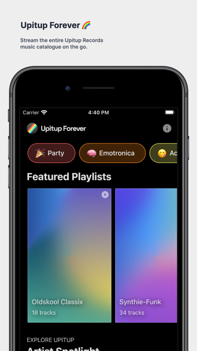 Upitup Forever app screenshot