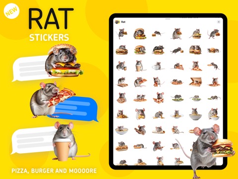 Rat Stickers: Pizza, Burger...のおすすめ画像1