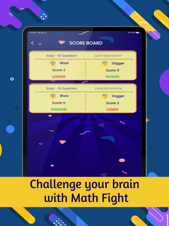 Math Class: 2 Player Math Game iPad screenshot