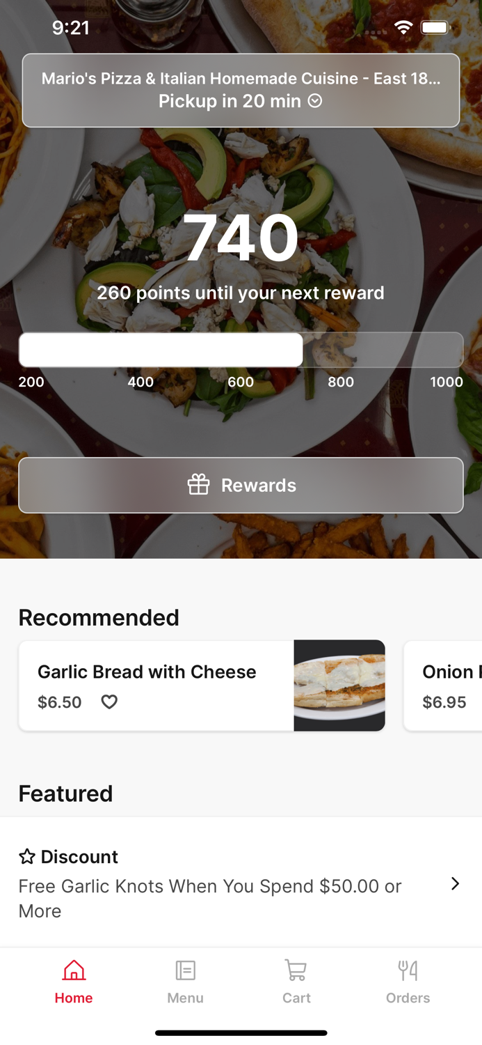 Marios Pizza Homemade Cuisine