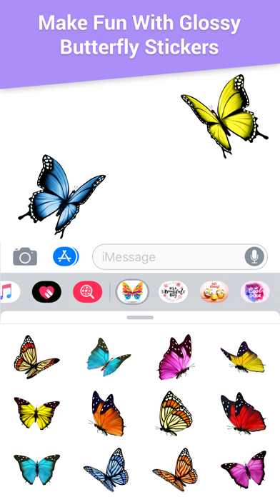 Screenshot #3 pour Glossy Butterflies Stickers