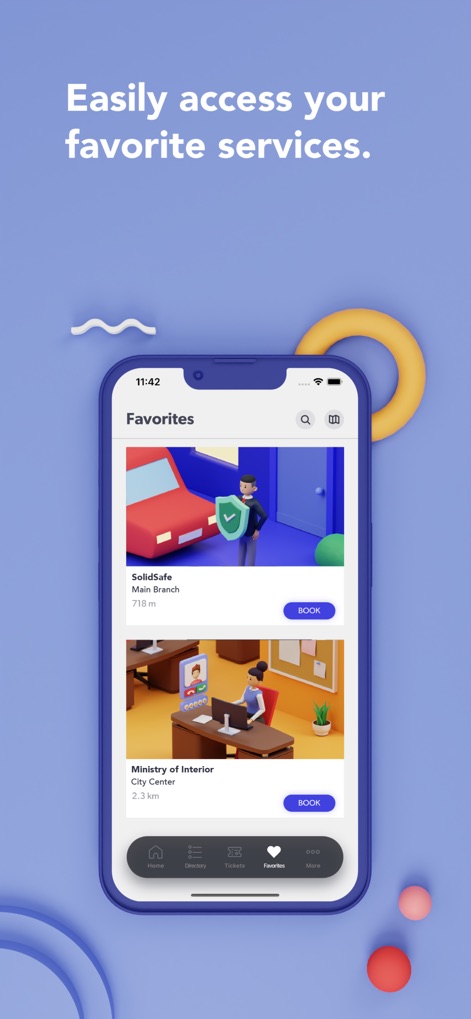 Skiplino - この機能は、ユーザーがお気に入りのサービスプロバイダーをリストに追加し、現在地からの距離情報を確認できるため、頻繁に利用するサービスへ迅速にアクセスできます。