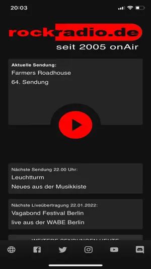 Rockradio.de screenshot 1