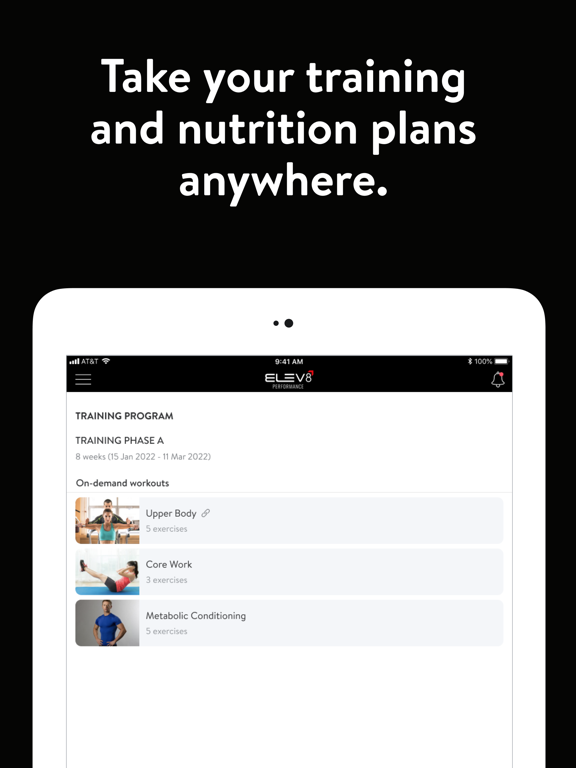 Elev8 Performance App iPad screenshot 3 - Health & Fitness app