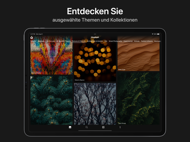 ‎Unsplash Screenshot