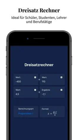 Game screenshot Dreisatz Rechner Pro mod apk
