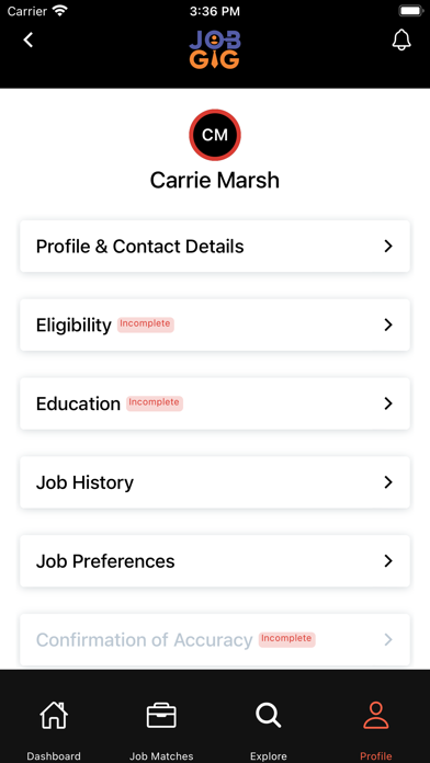 JobGig Screenshot