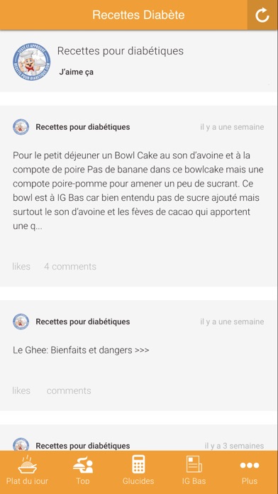 Recettes pour diabétiques Screenshot