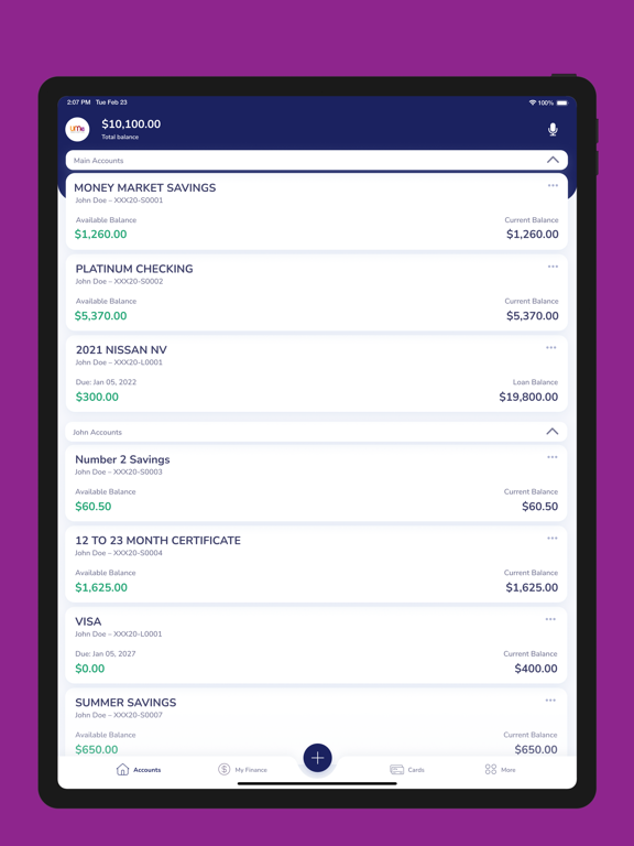 UMe Mobile iPad screenshot 2 - Finance app