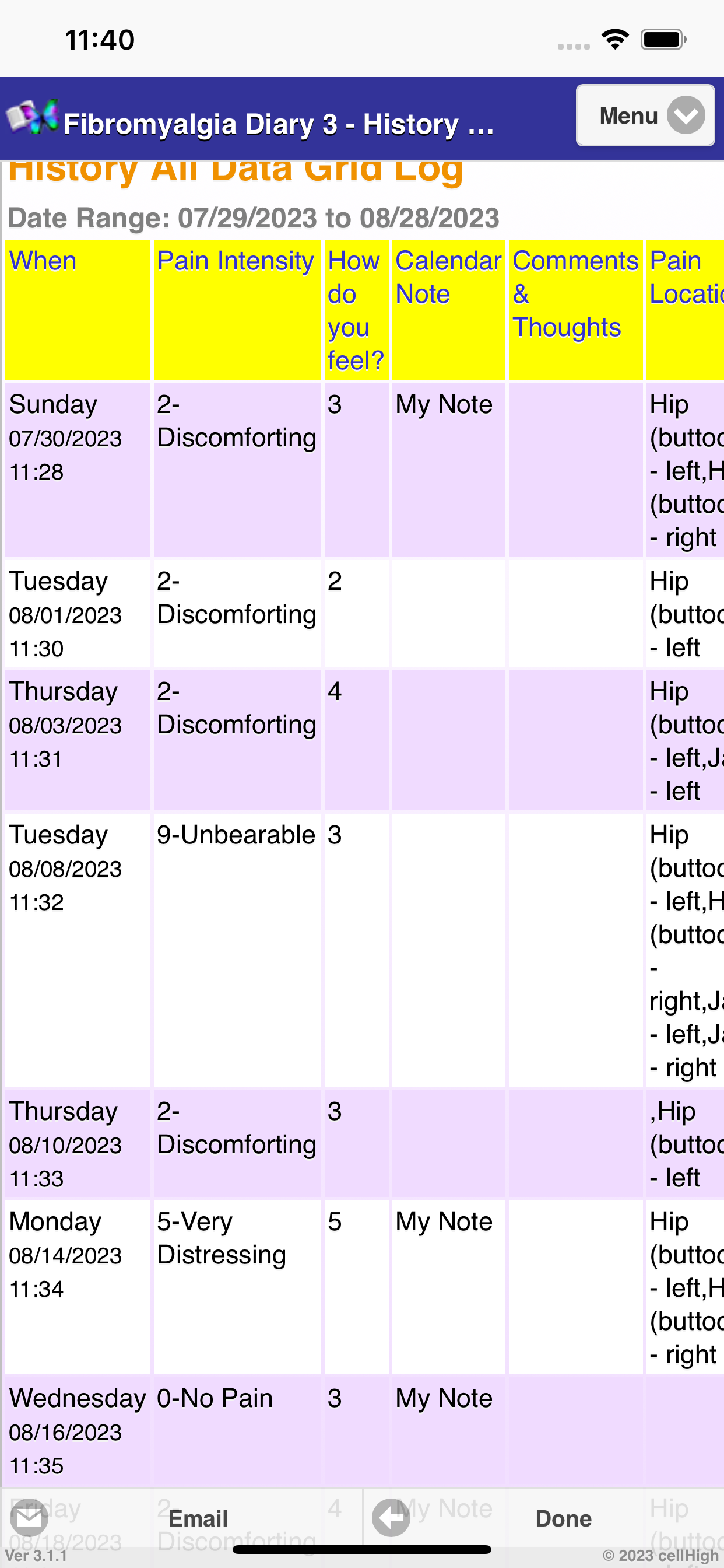 Fibromyalgia Diary 3