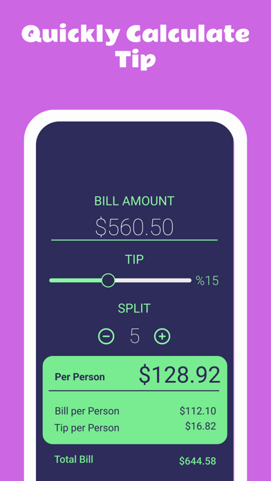 Tip Calculator++ Bill Splitter app screenshot