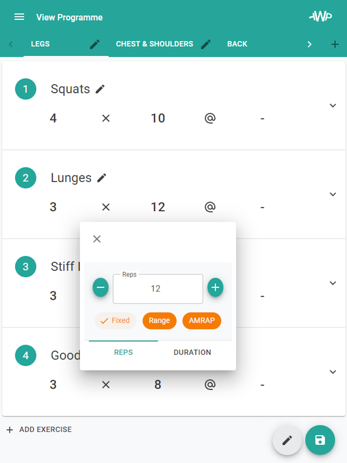 Workout Planner Coach  Client