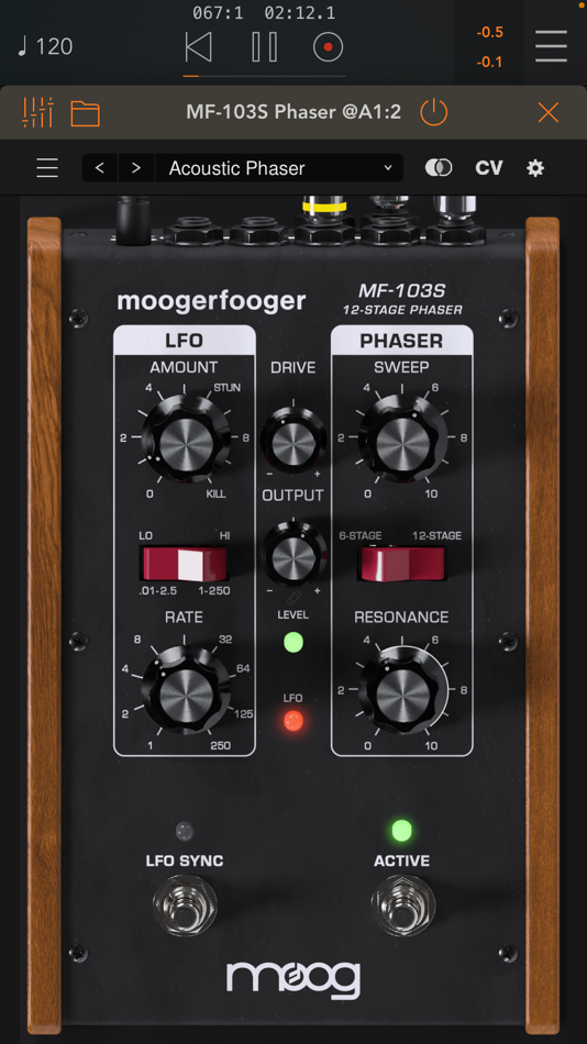 #1. MF-103S 12-Stage Phaser (iOS) 由: Moog Music Inc.